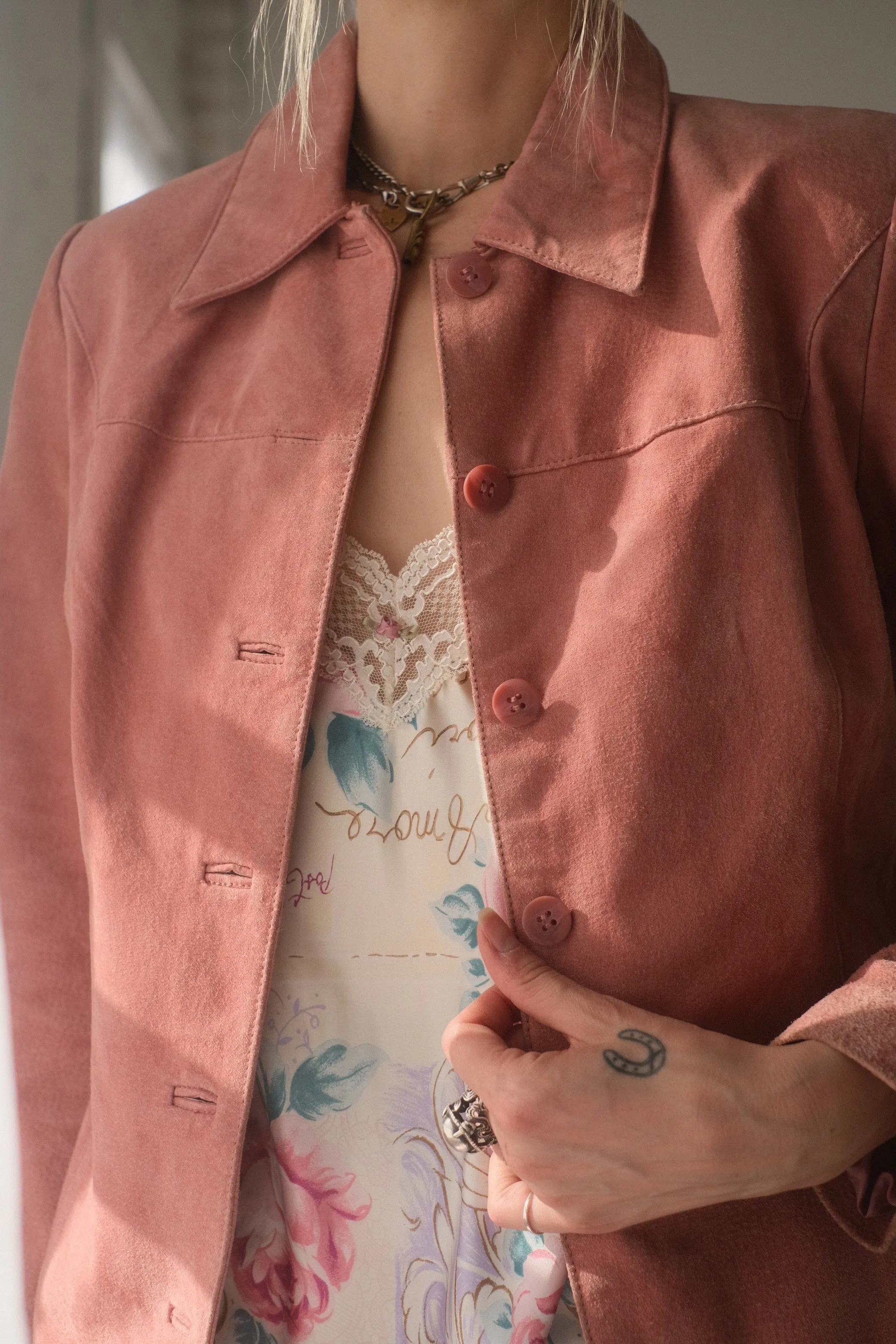 2000s Blush Suede Jacket