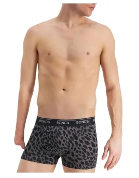 6 x Mens Bonds Guyfront Trunks Underwear Grey Leopard Print