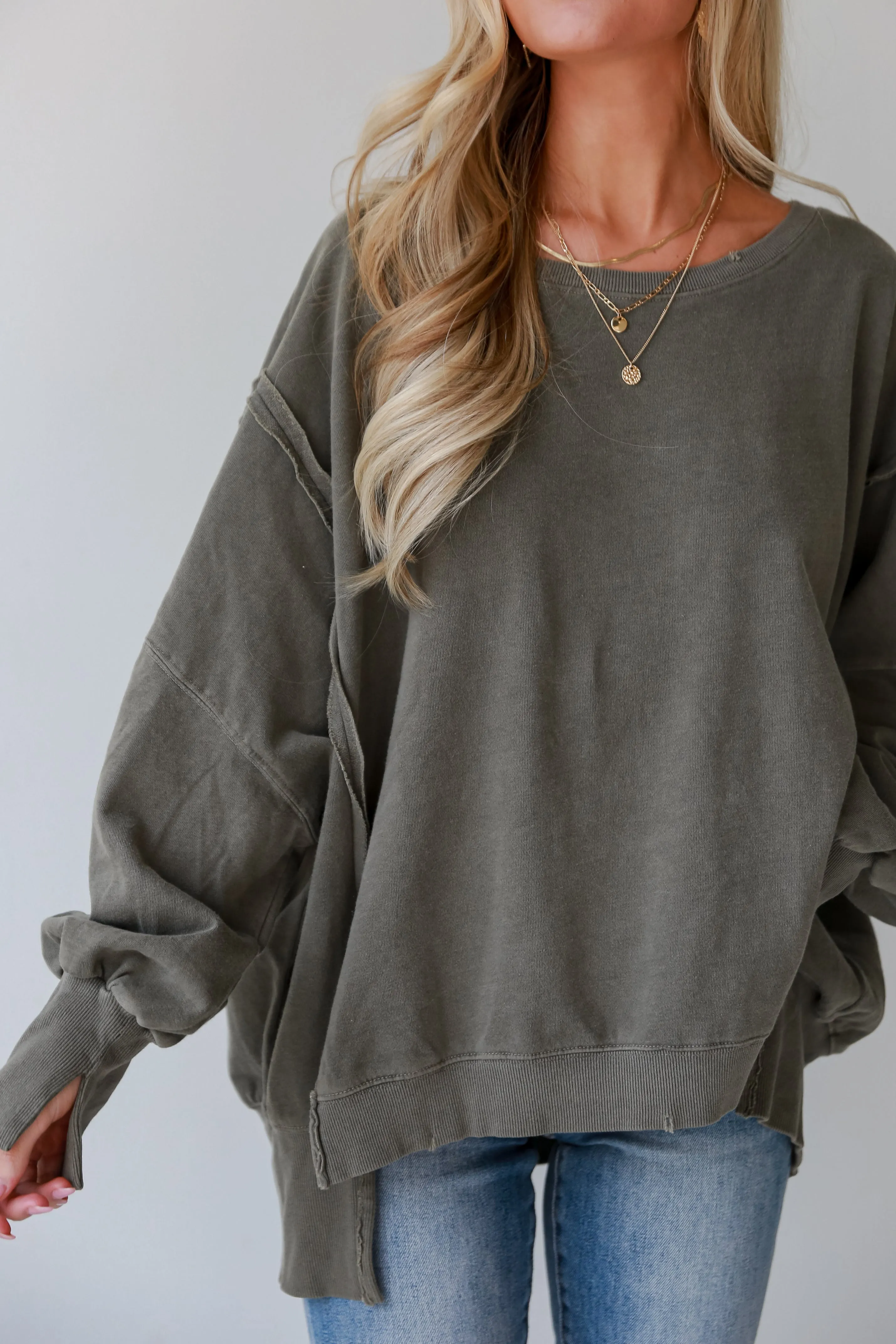 Abigail Mocha Oversized Pullover