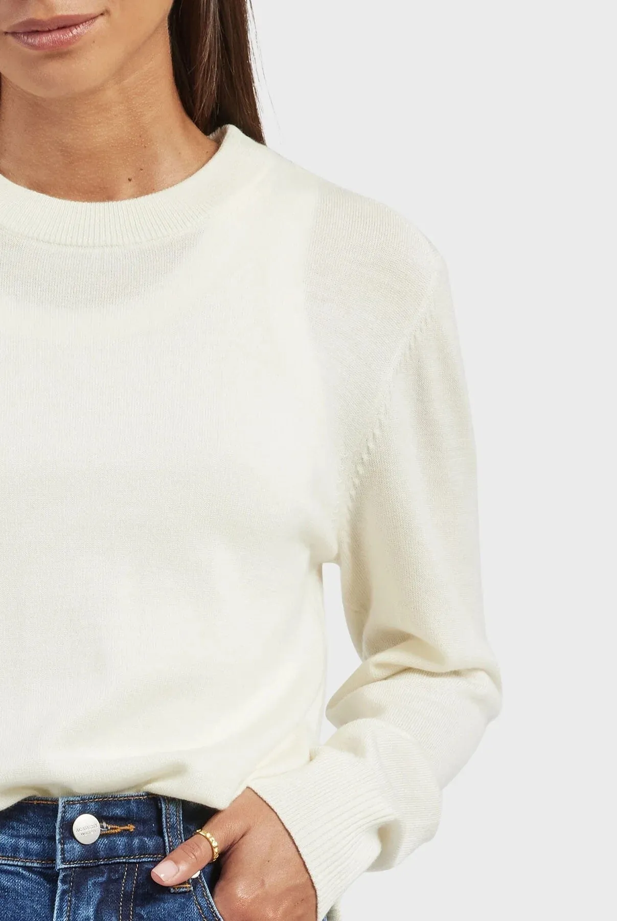 Academy Brand Women's Merino Crew - Winter White