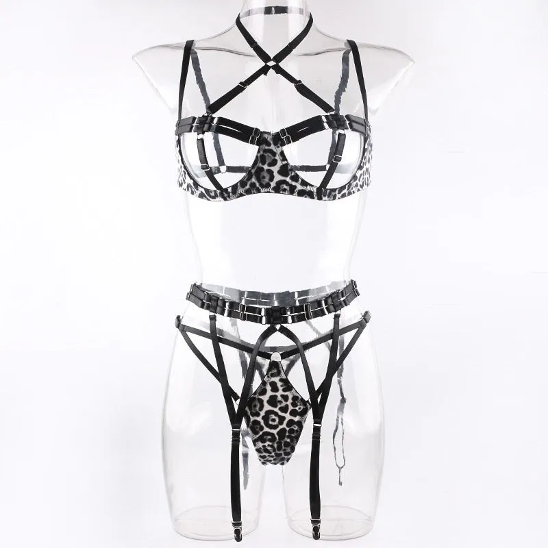 Sleek Black Cutout Underwear Set KF70063