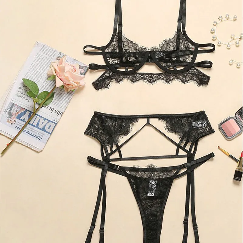 black lace underwear suit  KF70187