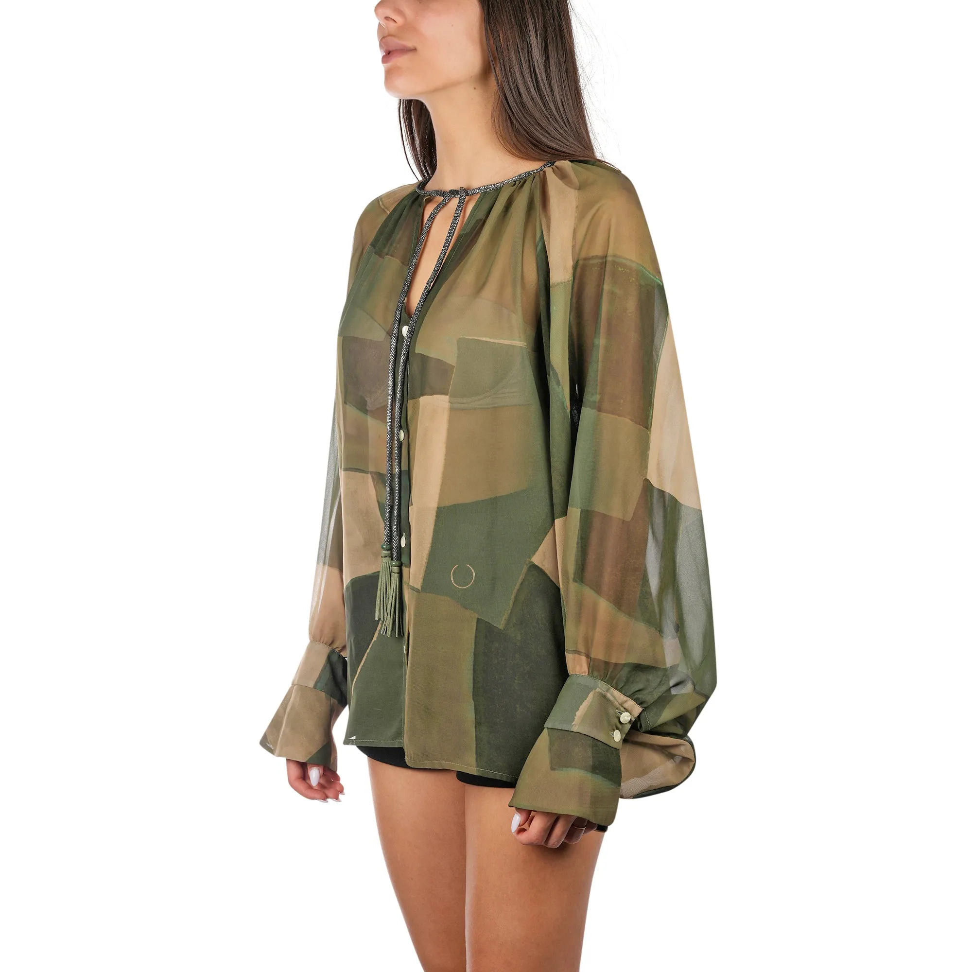 Bohemien Shirt Georgette Green