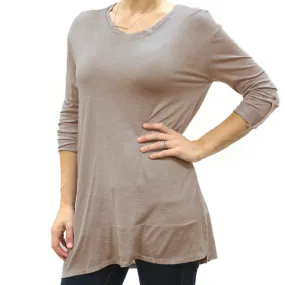 Brooks Long Sleeve Tunic Top - Taupe