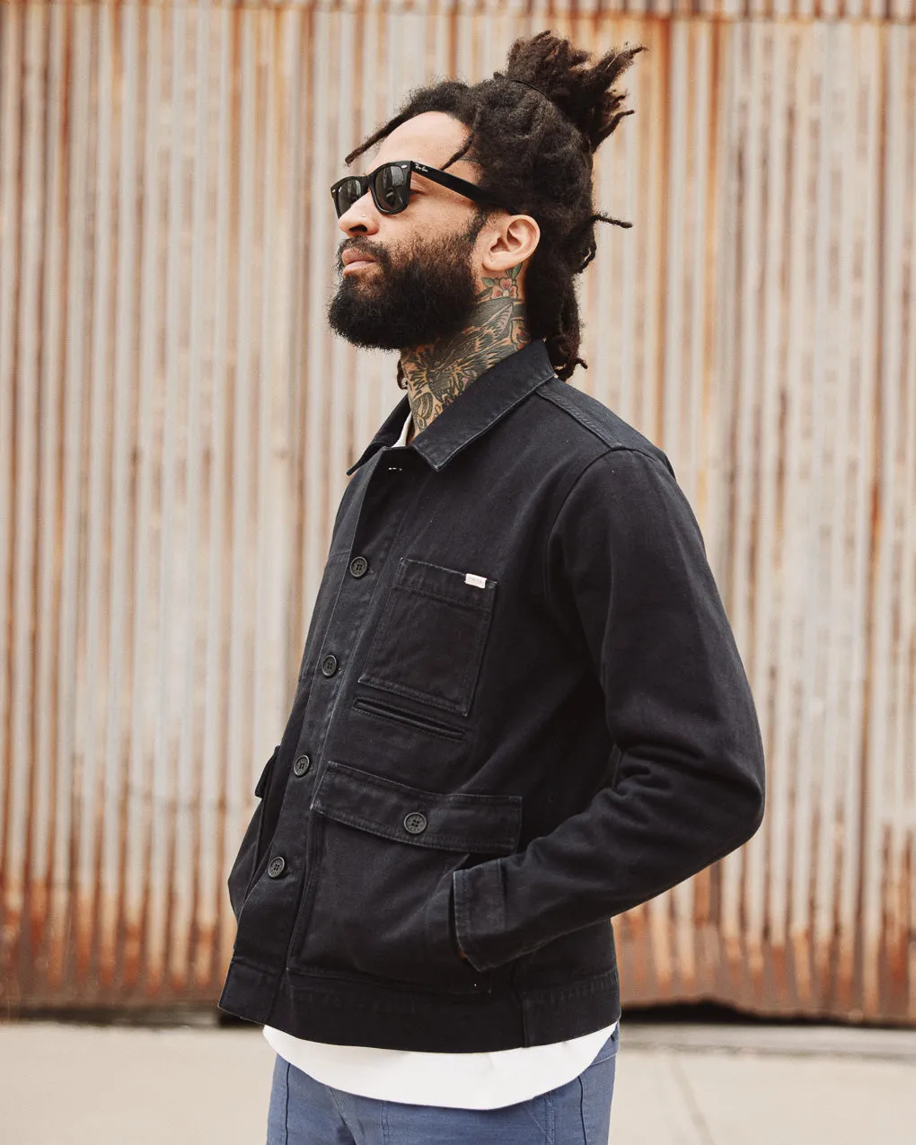 Washed Black Colmore Chore Jacket - Durable Workwear