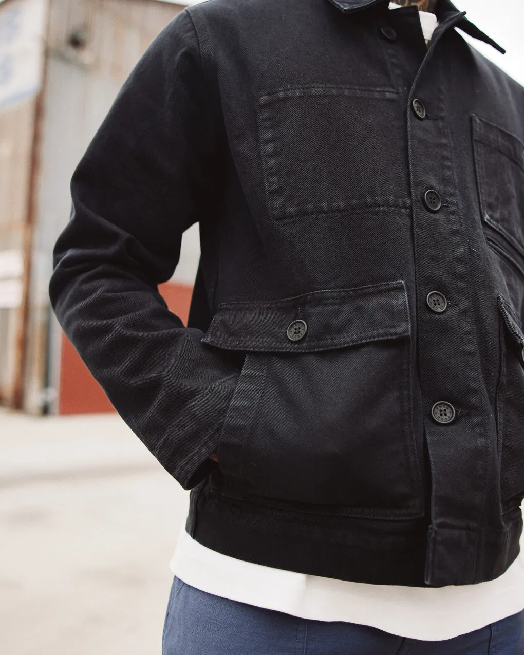 Washed Black Colmore Chore Jacket - Durable Workwear