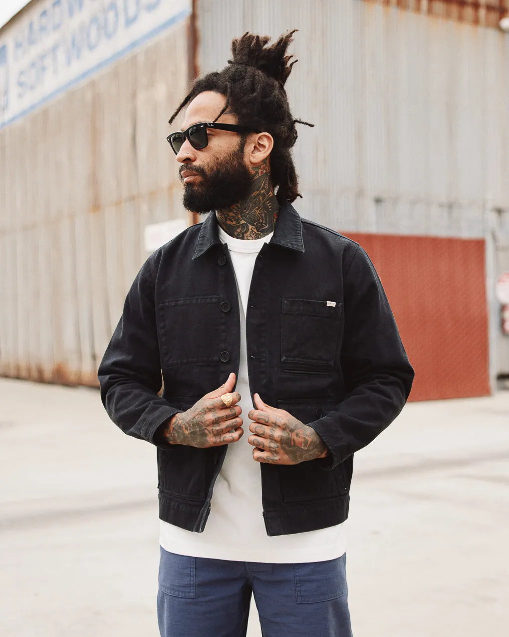 Washed Black Colmore Chore Jacket - Durable Workwear