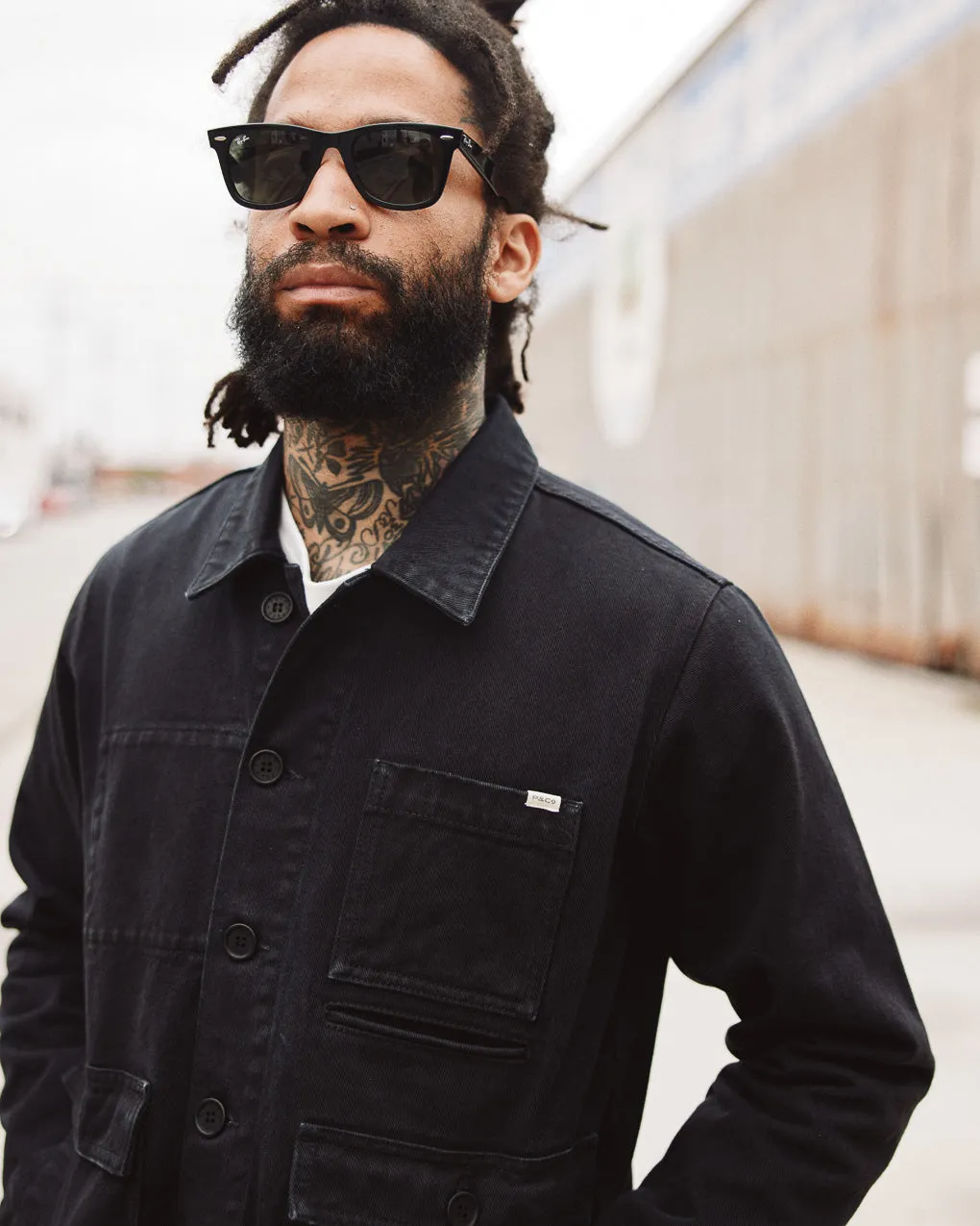 Washed Black Colmore Chore Jacket - Durable Workwear