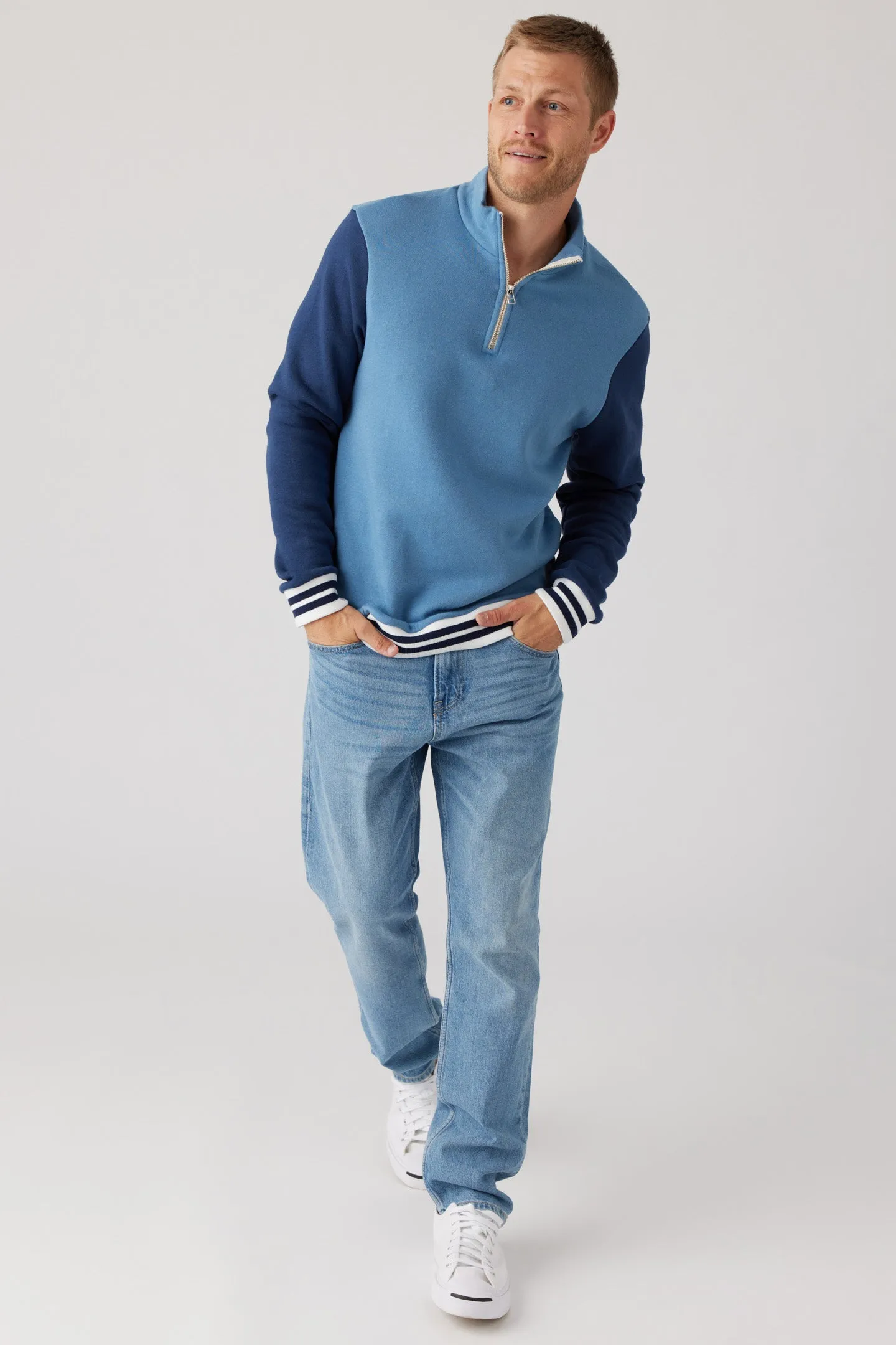 Colorblock Zip Pullover