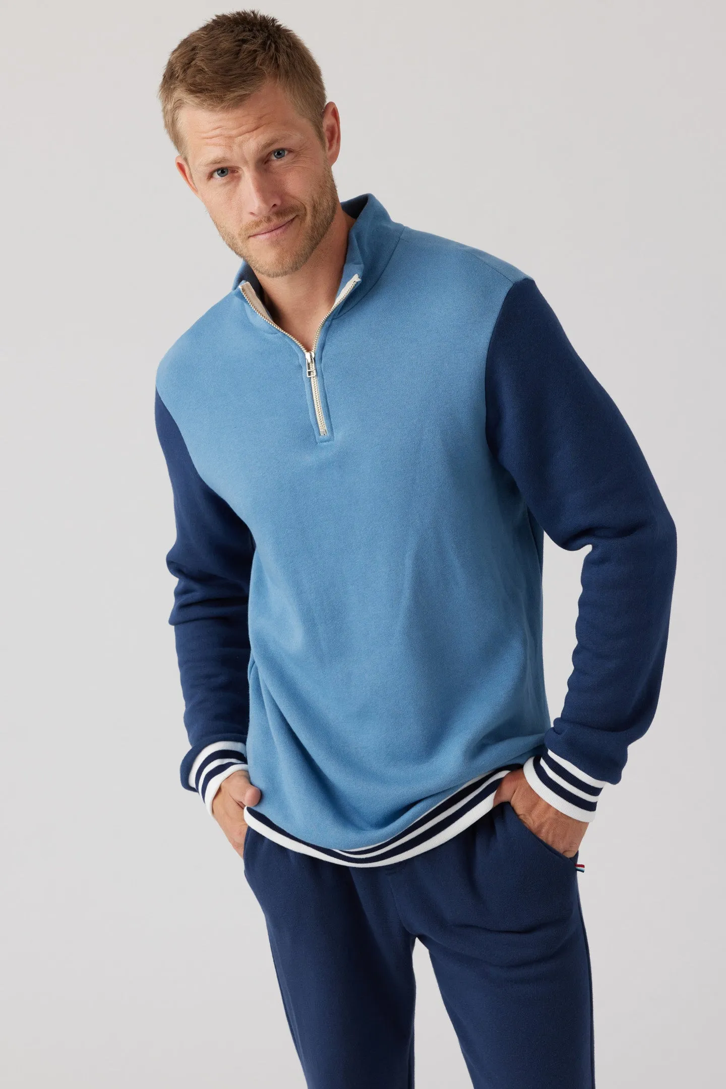 Colorblock Zip Pullover