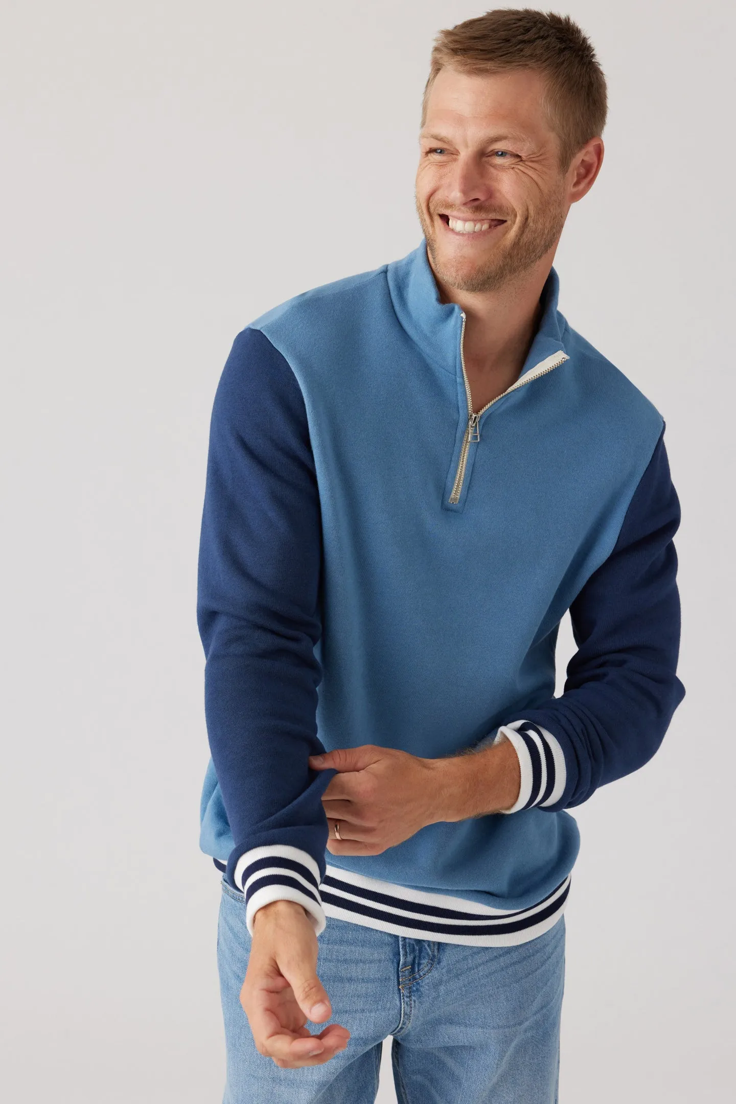 Colorblock Zip Pullover