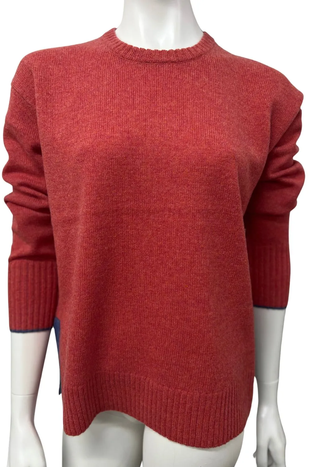 Contrast Trim Pullover | Melon/Cornflower