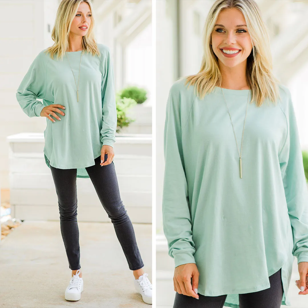 Easy Like Sunday Dusty Mint Green Tunic