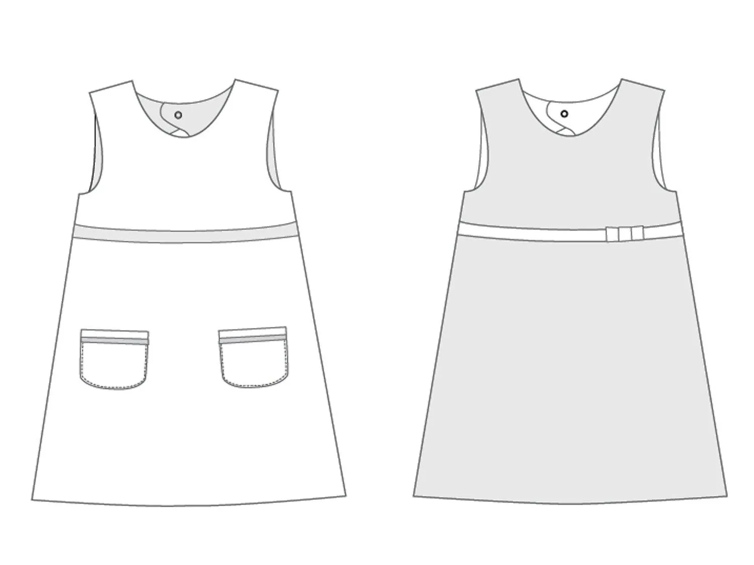 ELENA Baby girls reversible dress sewing pattern ebook pdf