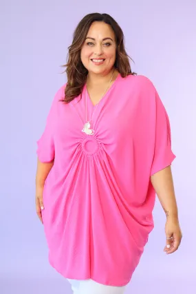 Elena Oversized Tunic in Pink