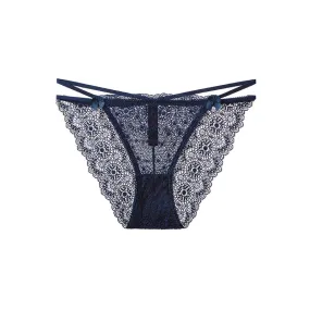 Ella Lace Panty Thong Underwear Navy