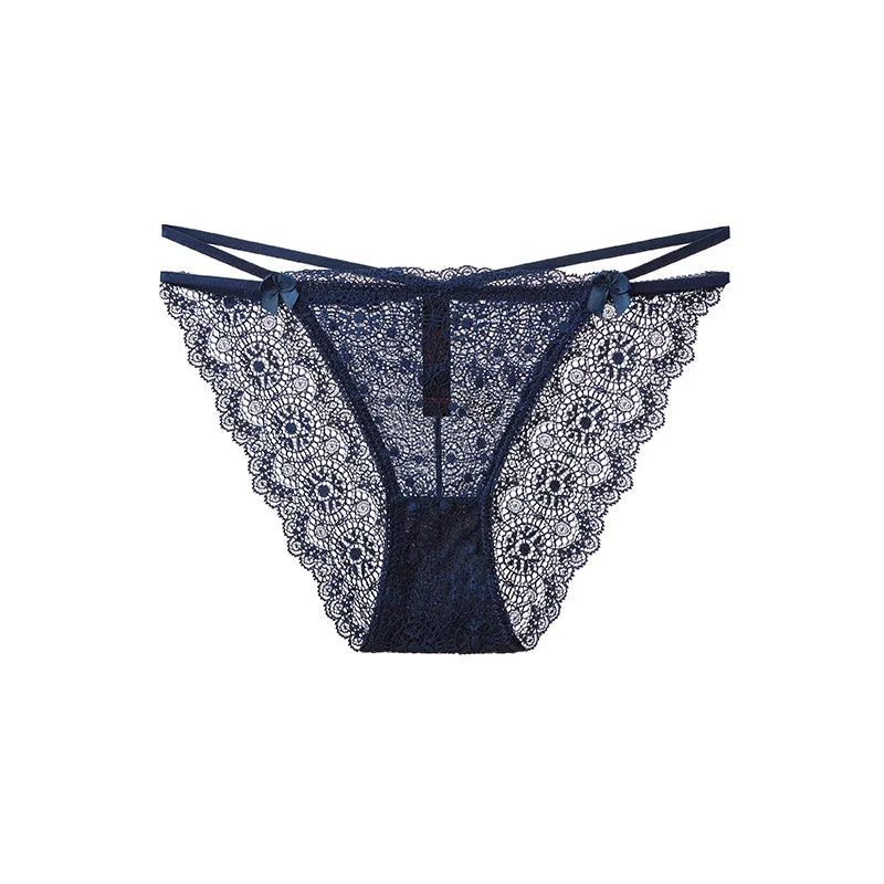 Ella Lace Panty Thong Underwear Navy