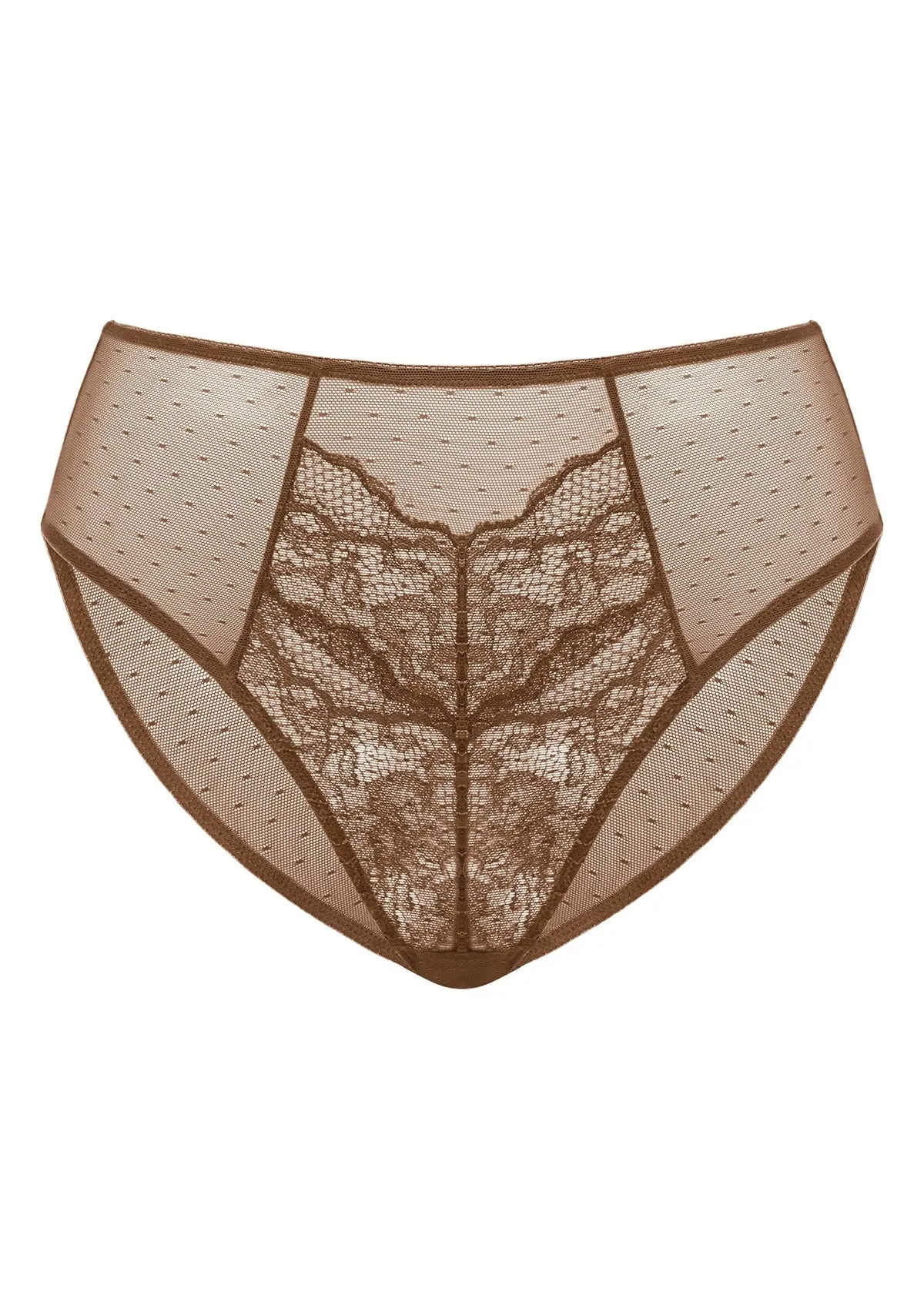 Enchante High-Rise Cocoa Brown Lace Brief Underwear