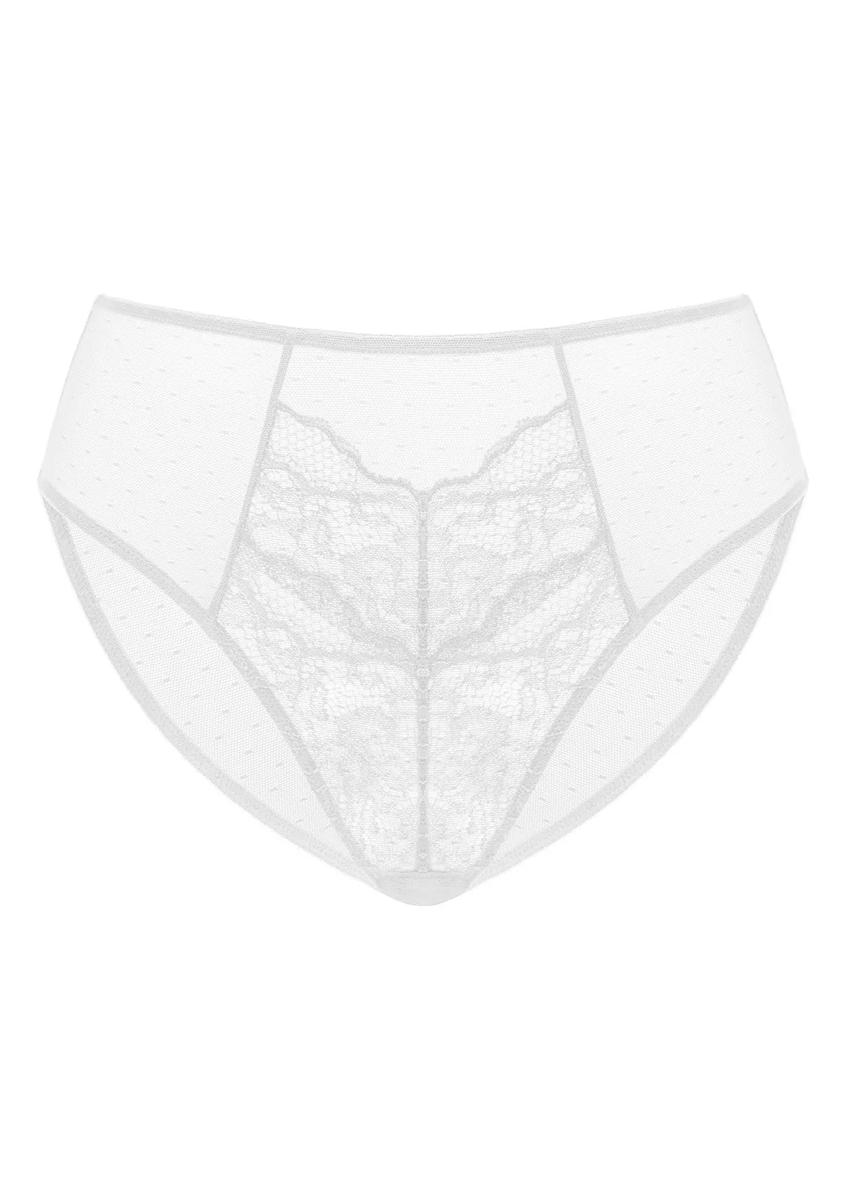 Enchante High-Rise White Lace Brief Underwear