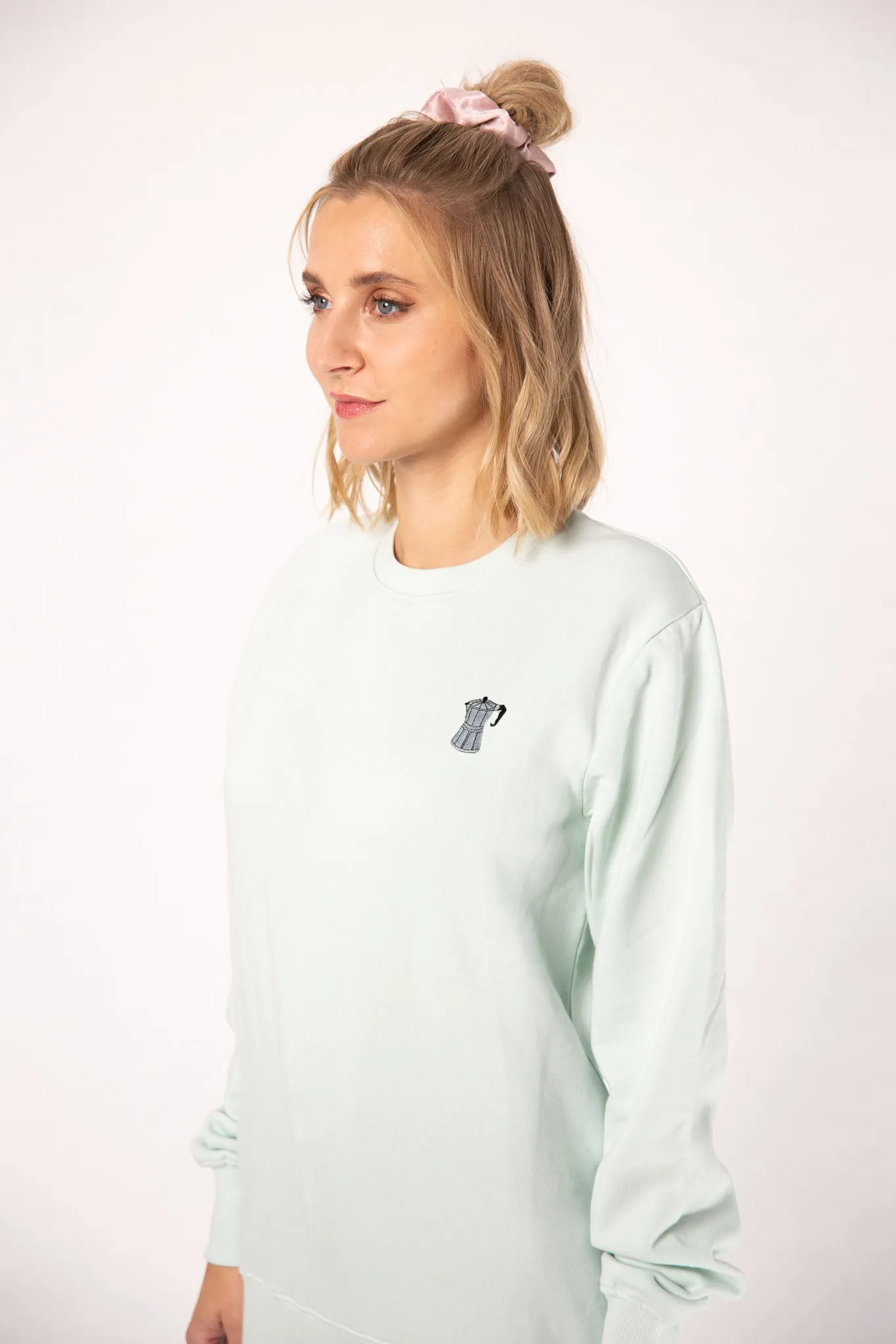 Espressokocher | Bestickter Bio-Baumwoll Frauen Pullover