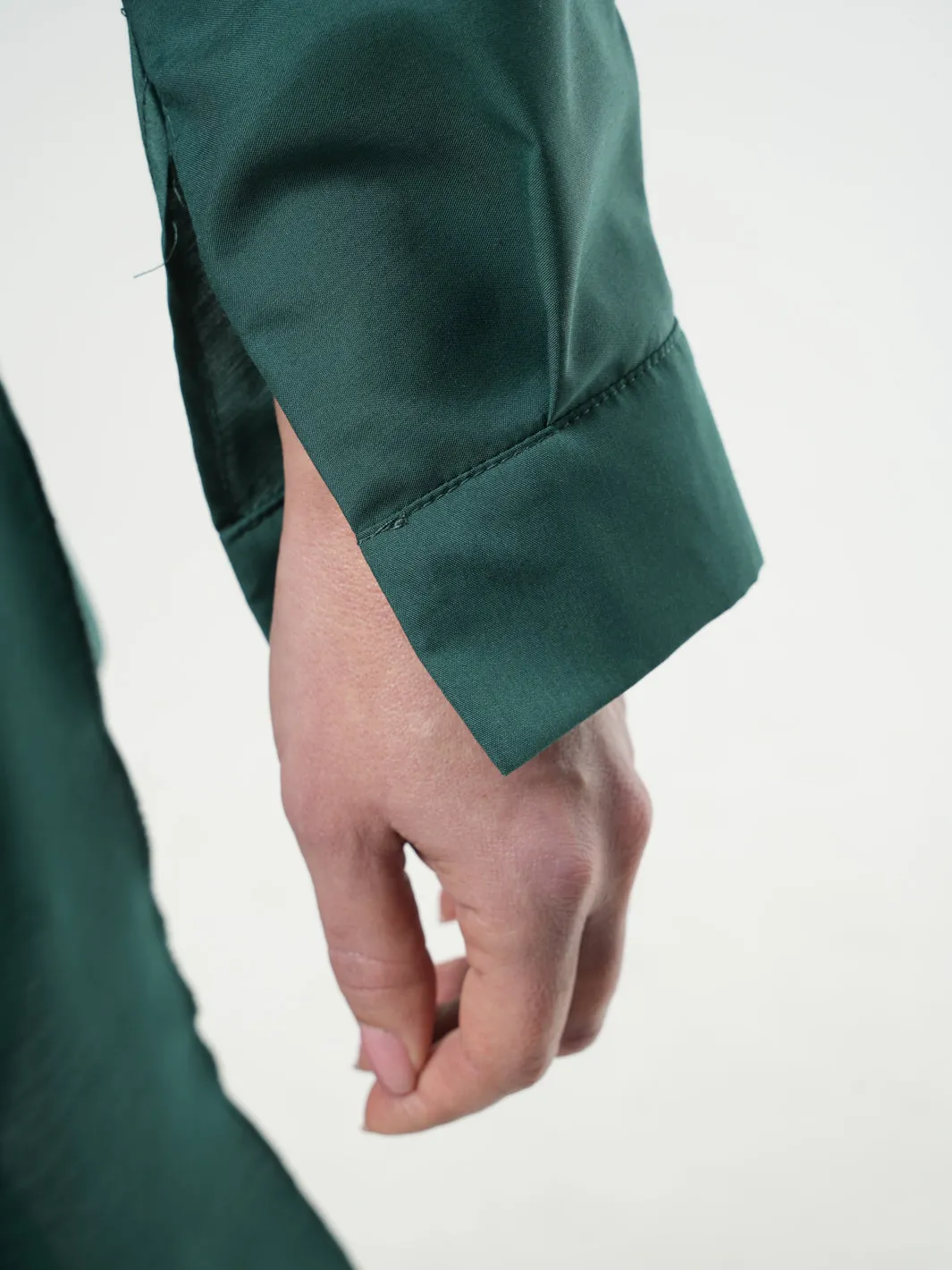 Extravagant Belted Long Shirt In Green