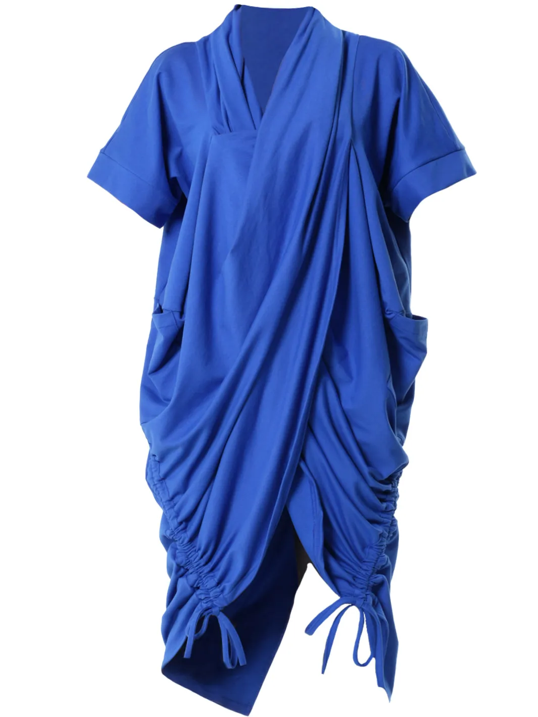 Extravagant Draped Tunic In Blue