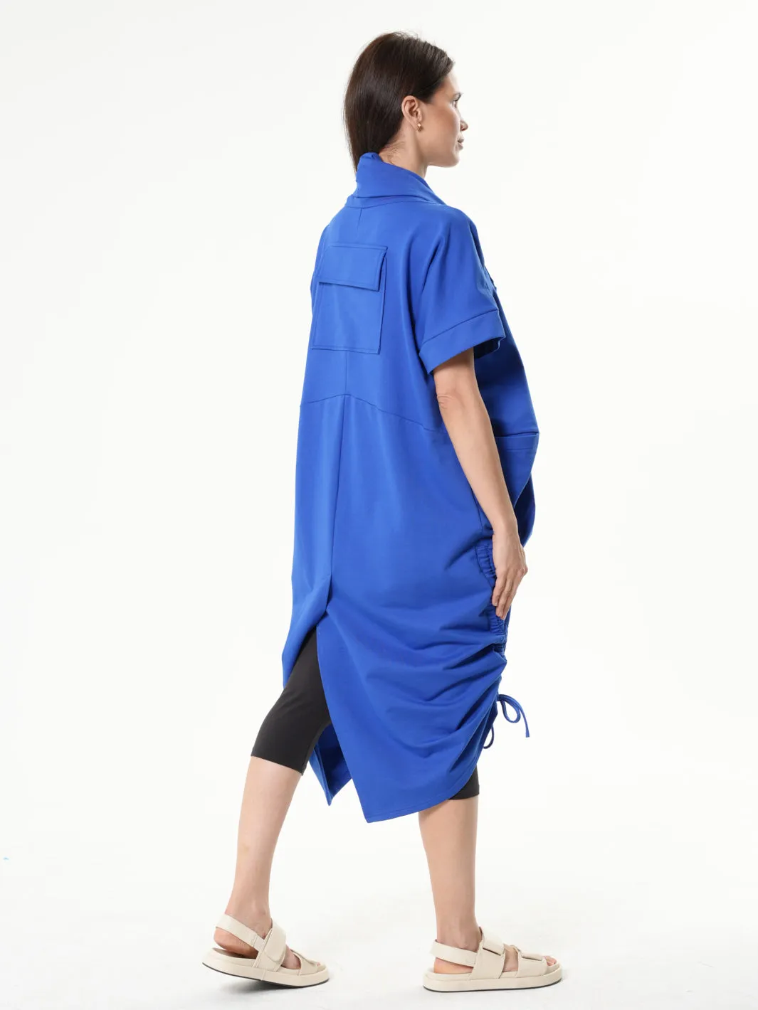 Extravagant Draped Tunic In Blue