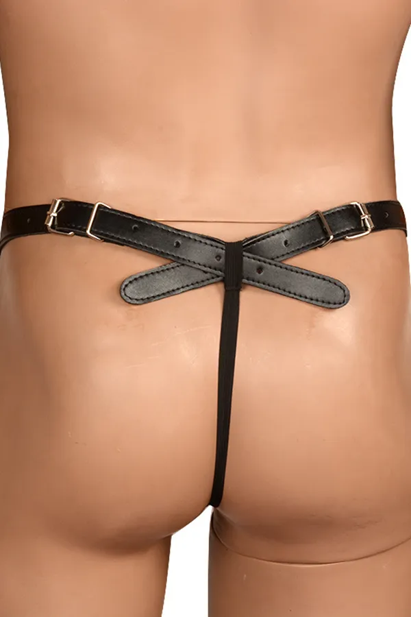 Faux Leather Private Part Underwear