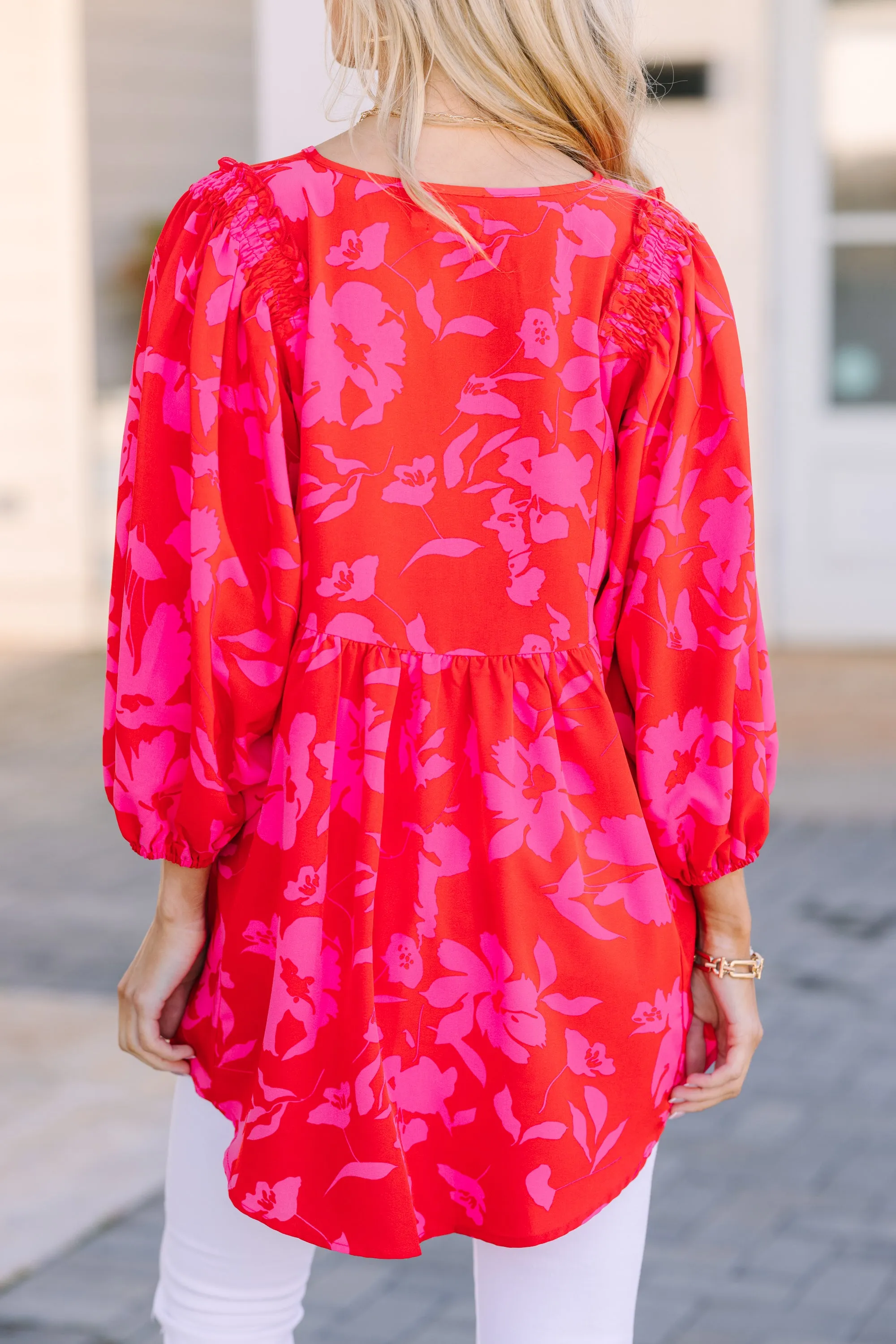 Feeling Wild Fuchsia Pink Floral Tunic