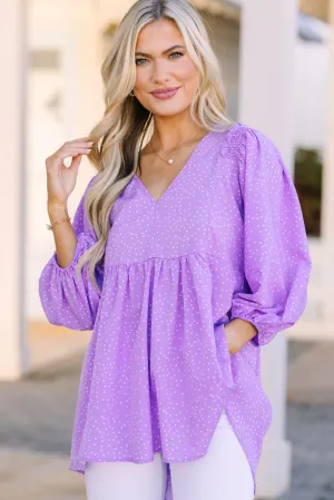 Feeling Wild Purple Polka Dot Tunic