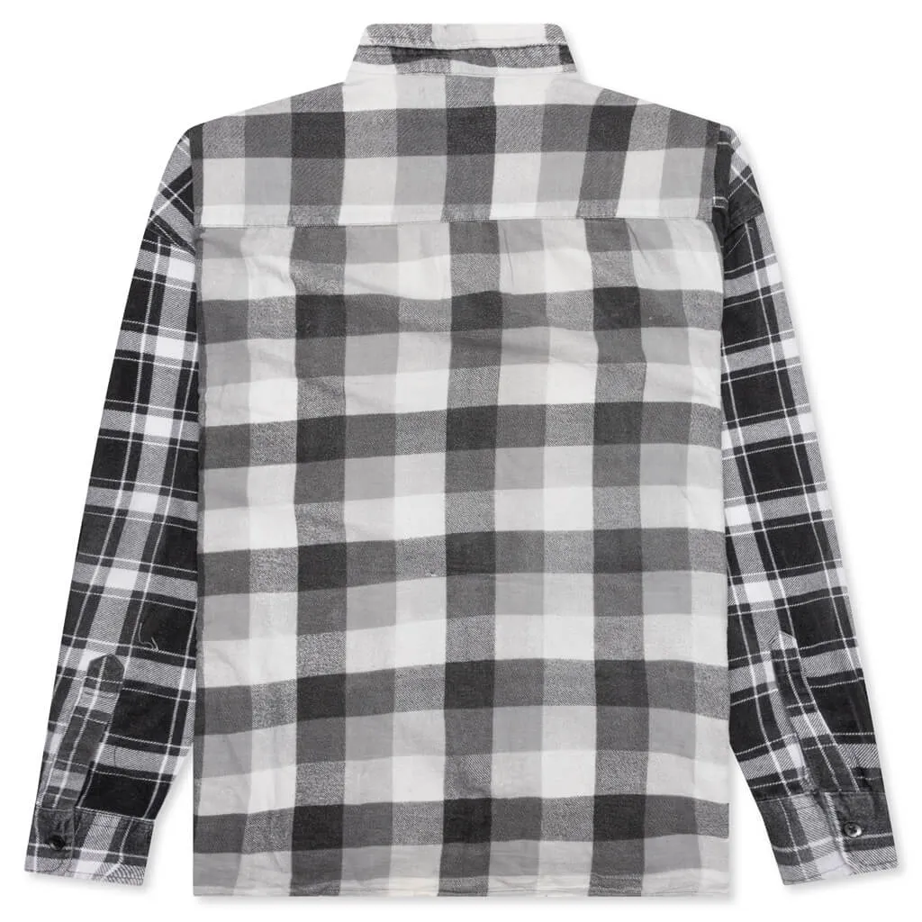 Flannel Shirt Ribbon Wide Reflection Shirt - Assorted