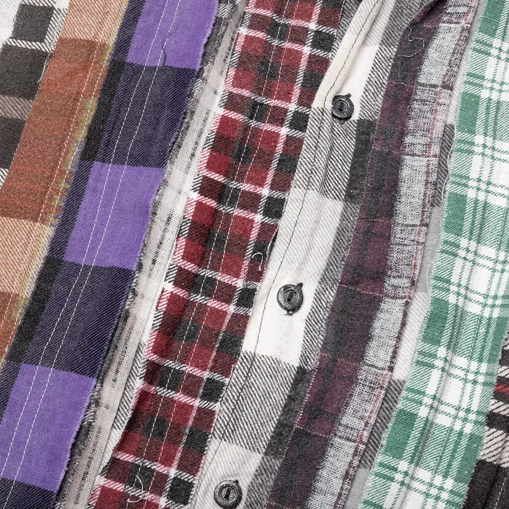 Flannel Shirt Ribbon Wide Reflection Shirt - Assorted