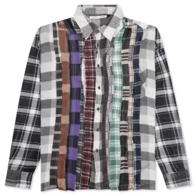 Flannel Shirt Ribbon Wide Reflection Shirt - Assorted