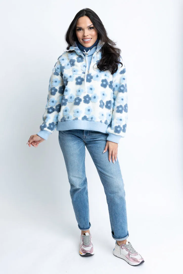 Floral Retro Fleece Pullover