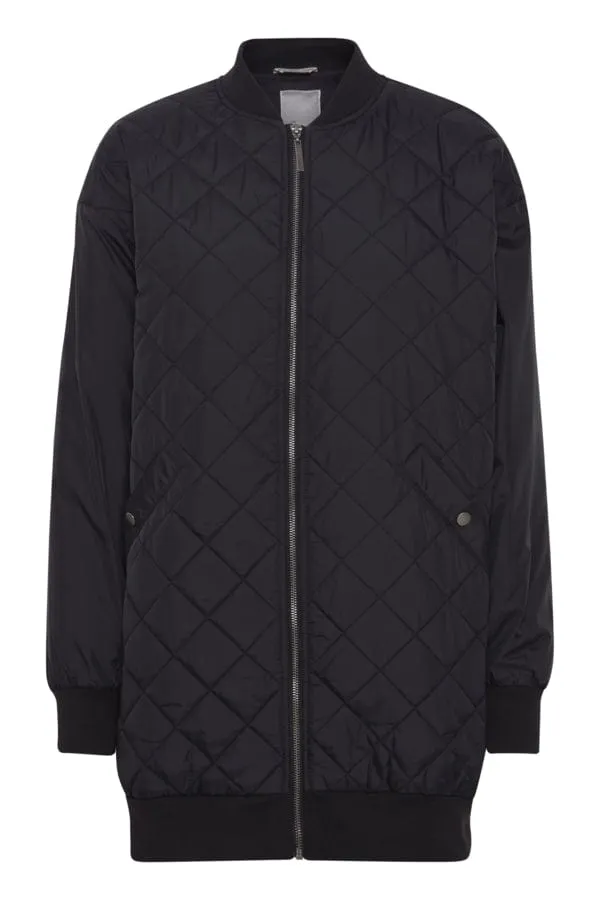 Fransa Quilted Jacket Black