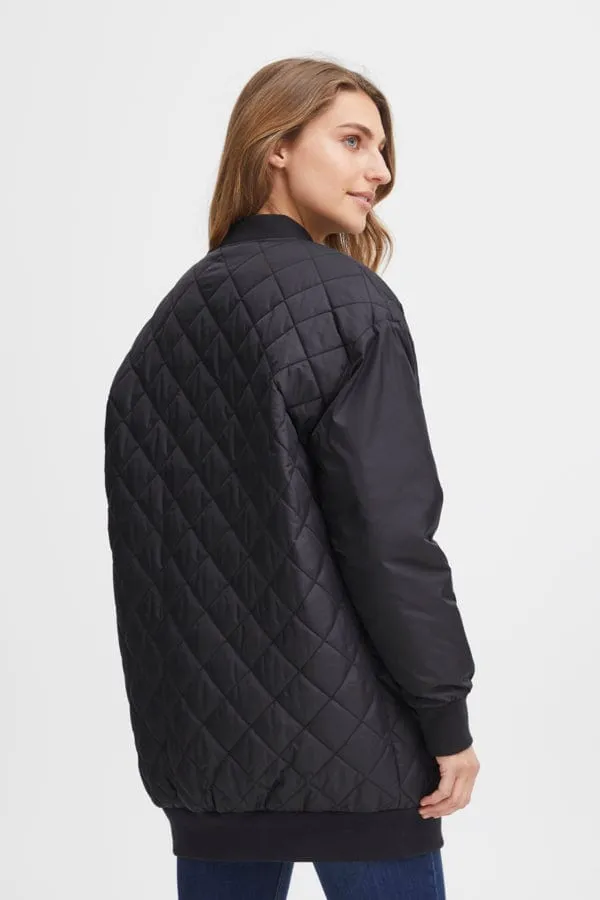 Fransa Quilted Jacket Black