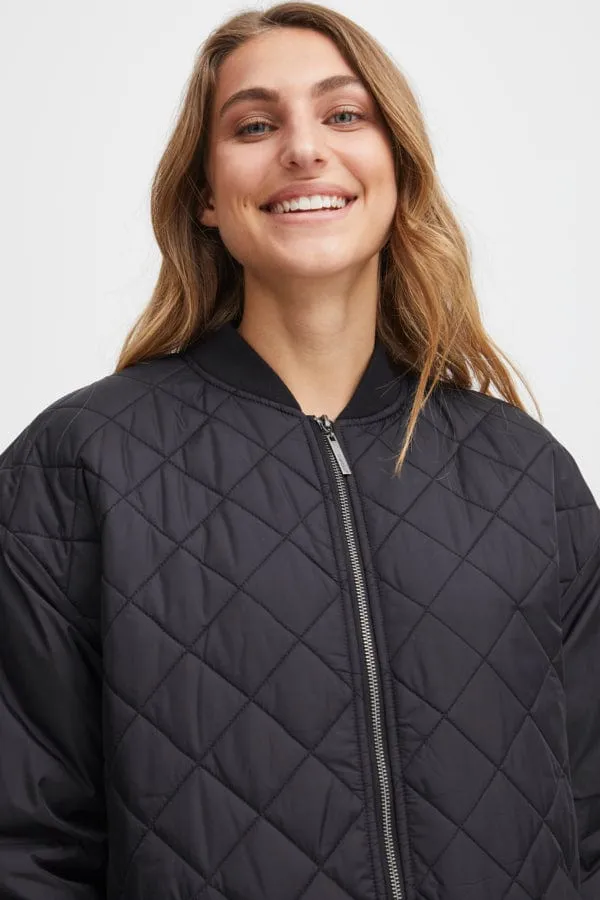 Fransa Quilted Jacket Black