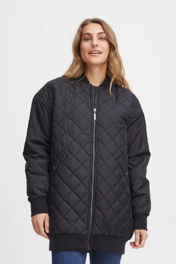 Fransa Quilted Jacket Black