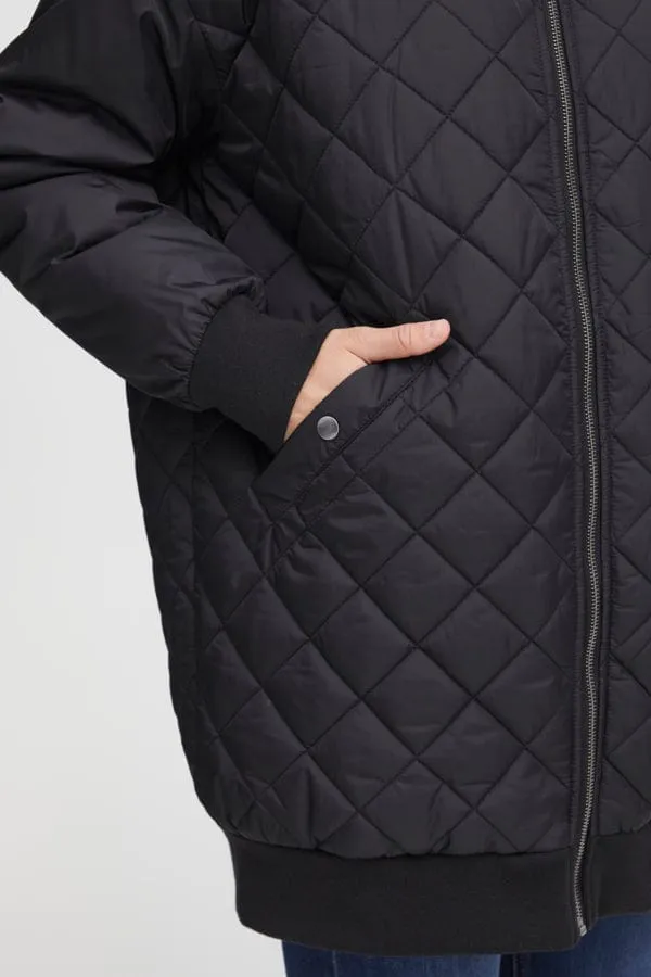 Fransa Quilted Jacket Black