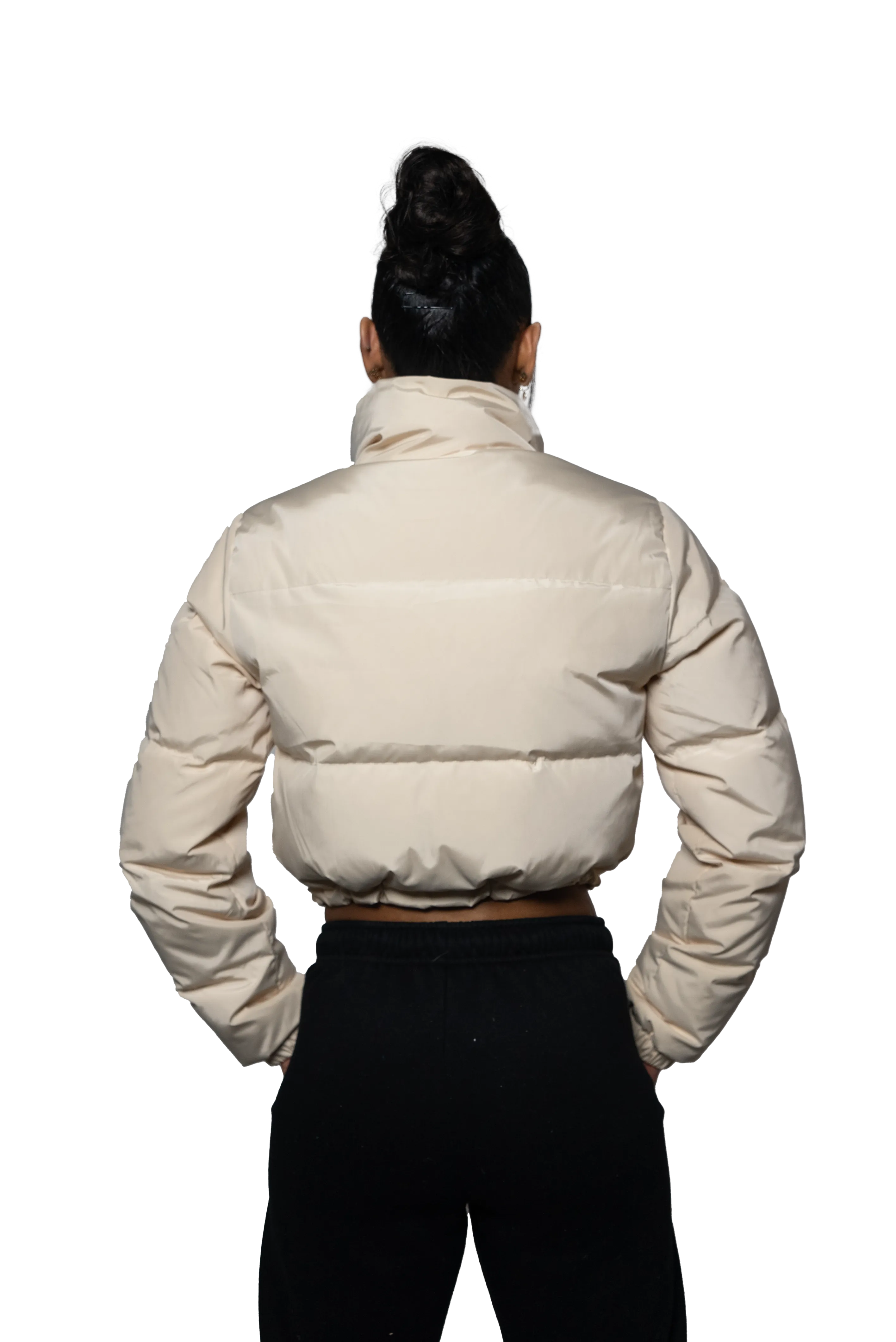 Horizon Cropped Puffer Jacket - Beige