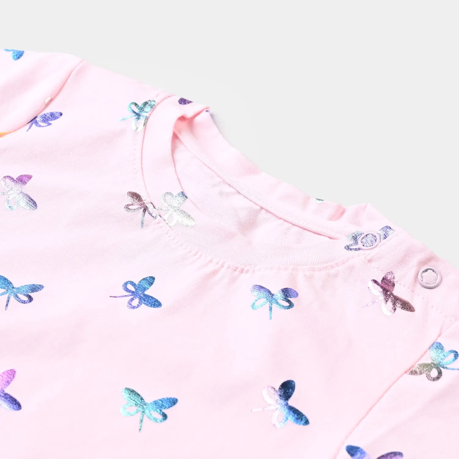 Infant Girls Cotton Jersey T-Shirt Butterflies-L.Pink