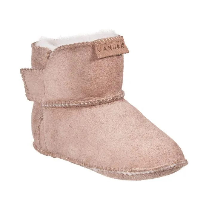 (K001-002) Soft wool baby winter booties beige