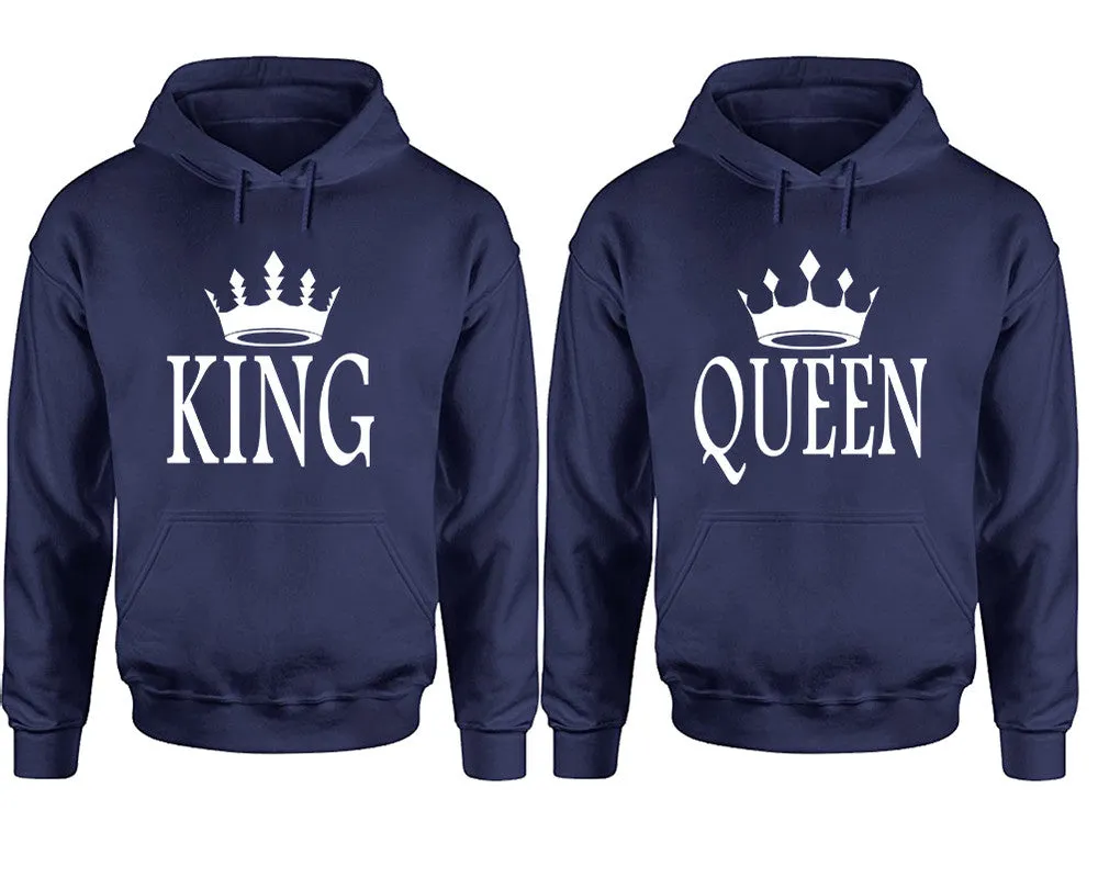 King Queen Couple Matching Pullover Hoodies