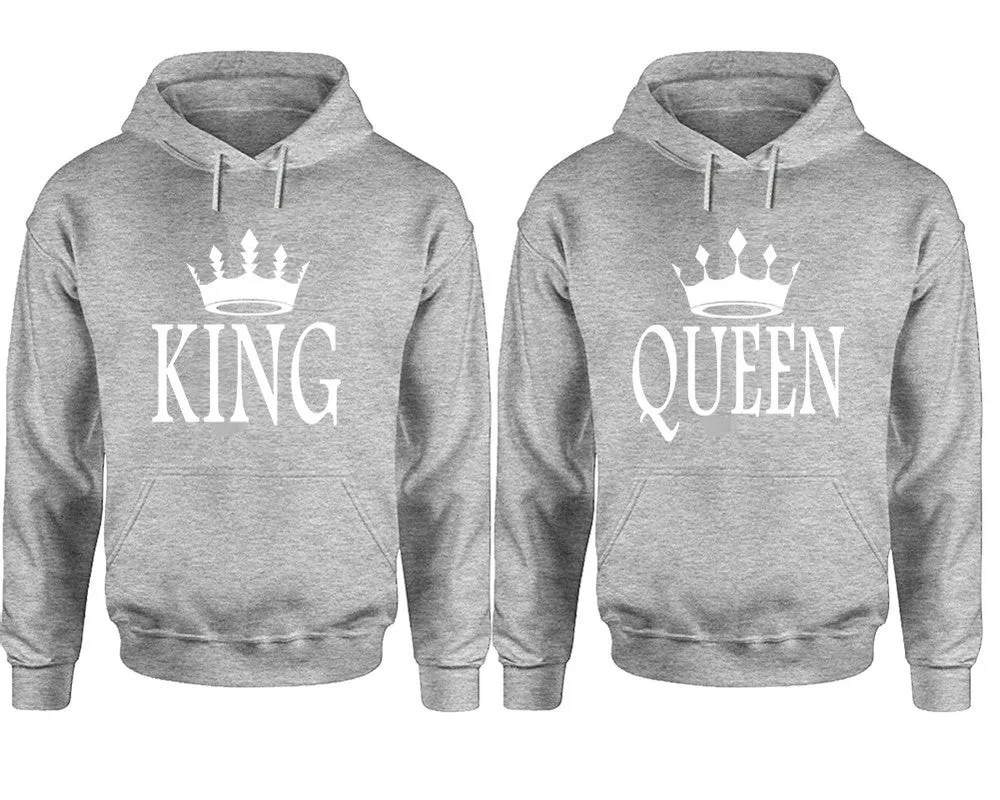 King Queen Couple Matching Pullover Hoodies