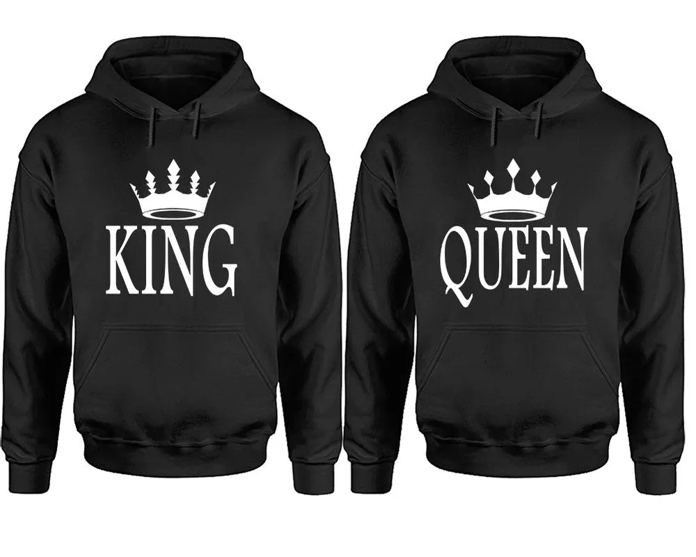 King Queen Couple Matching Pullover Hoodies