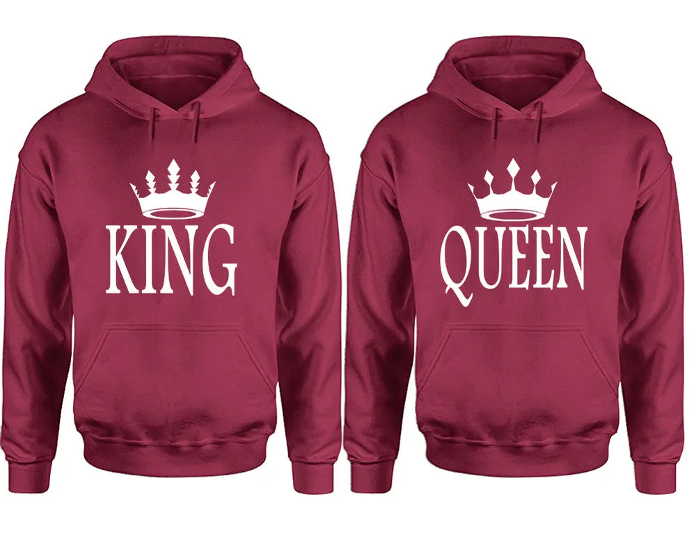 King Queen Couple Matching Pullover Hoodies