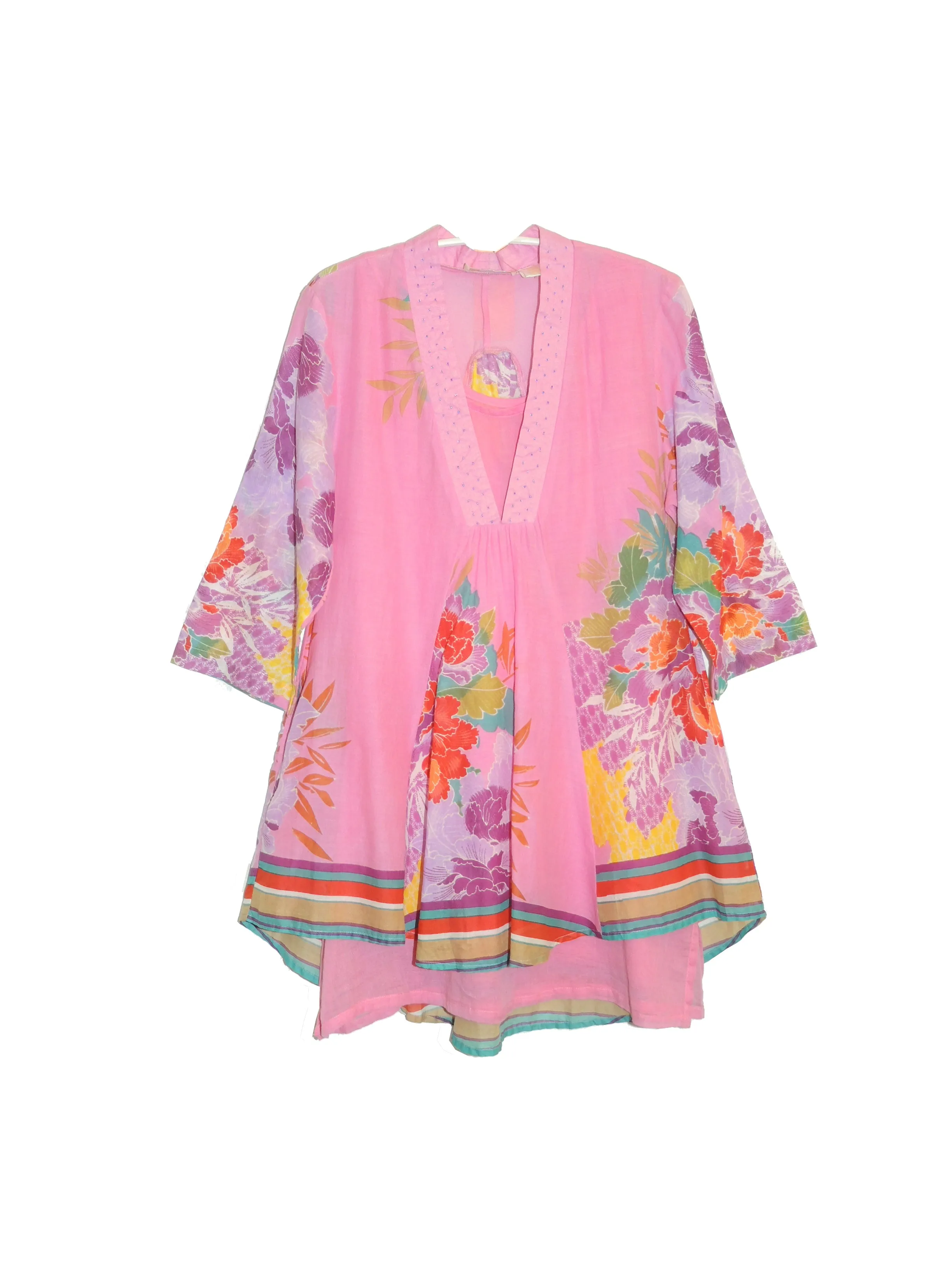 La Cera Hi-Lo Hibiscus Tunic