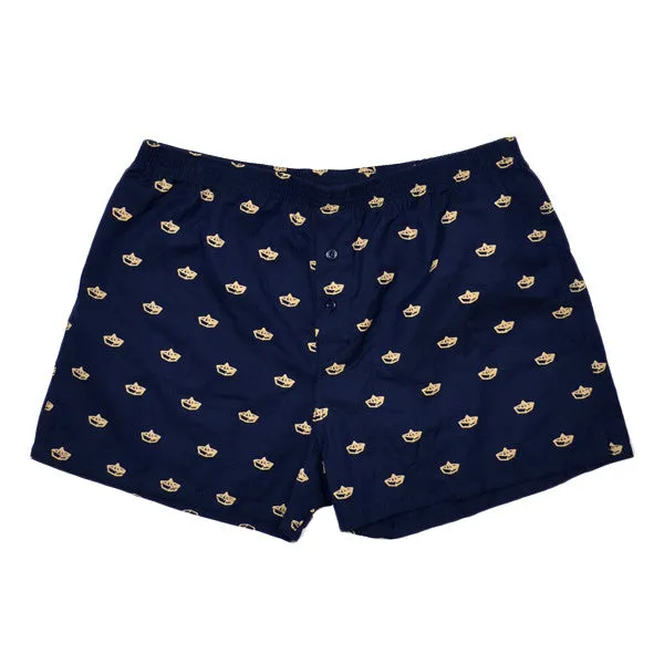 Libertine-Libertine Underwear - Boats Woven Boxer - Navy