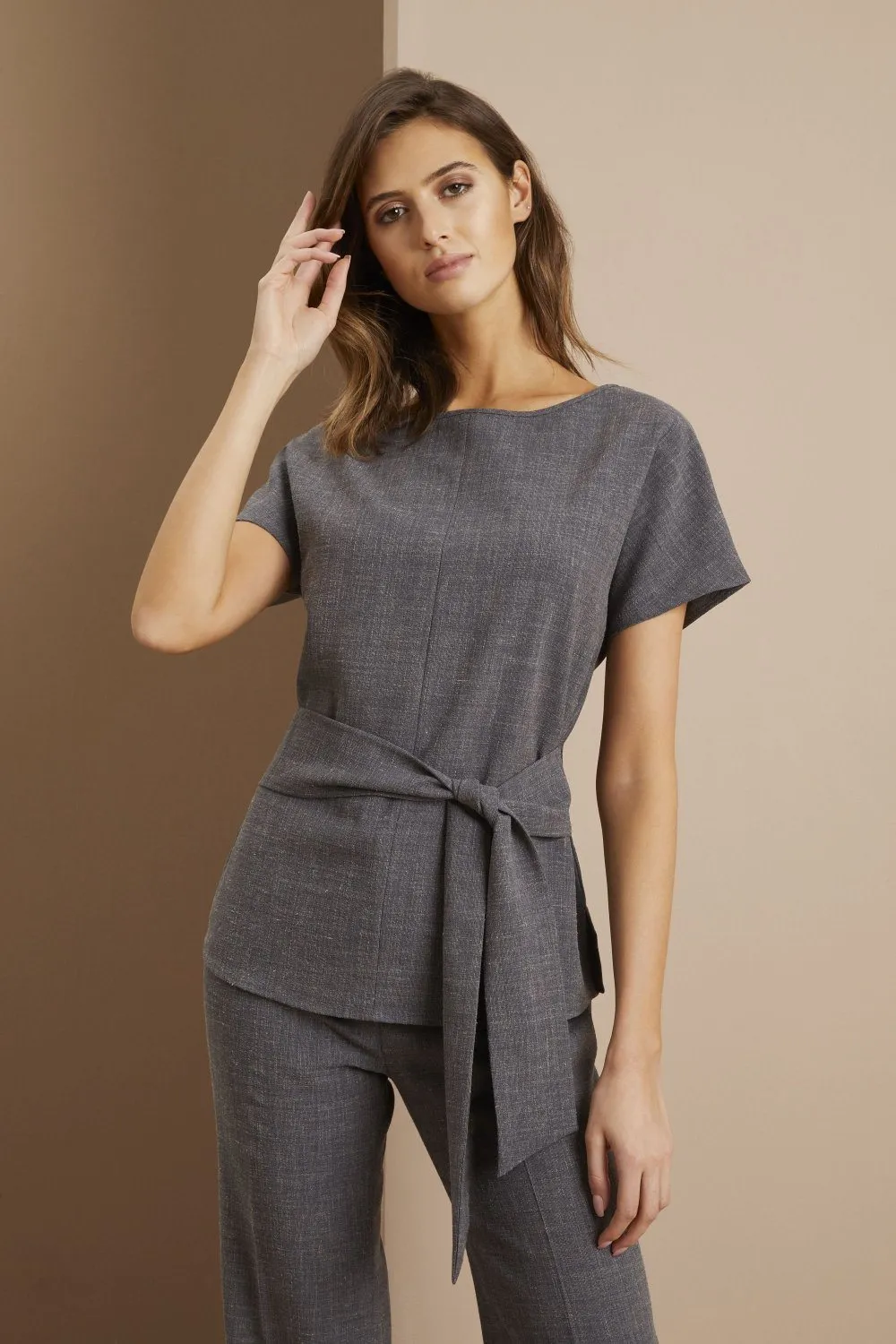 Linen Blend Tie Tunic