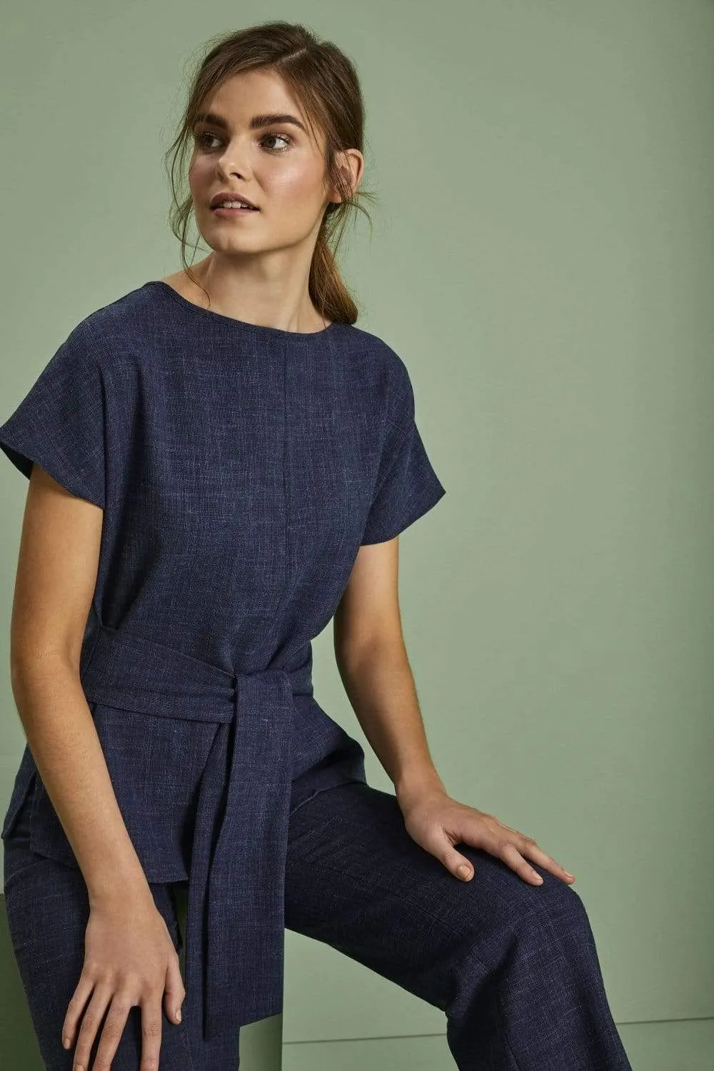 Linen Blend Tie Tunic